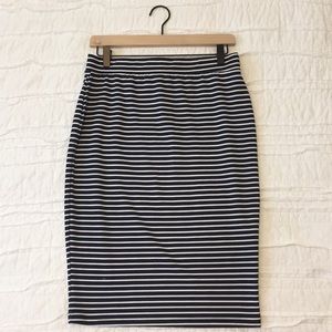 Blue + White Pencil Skirt